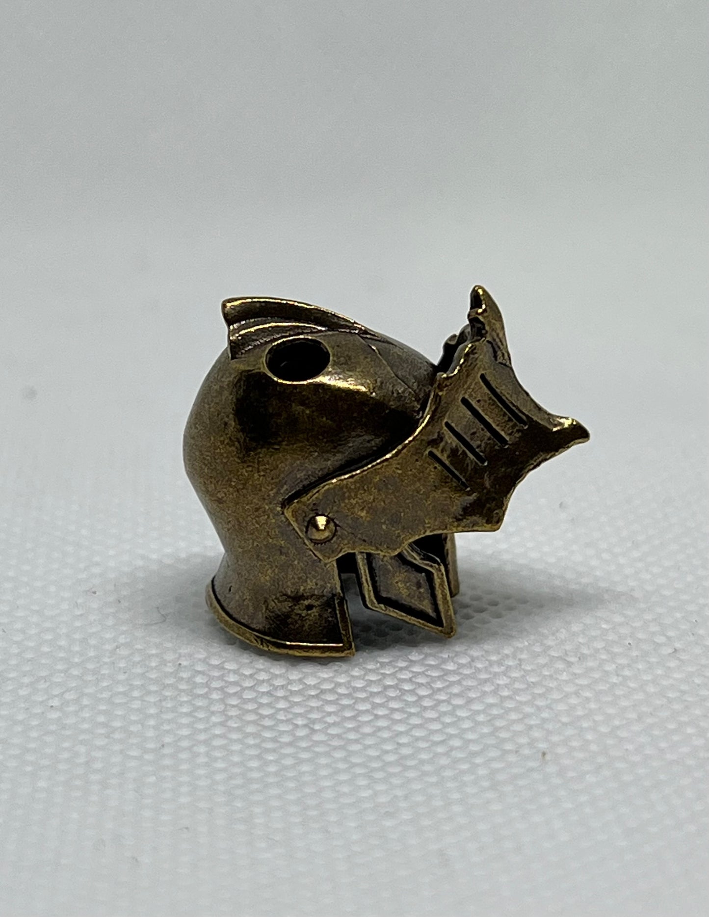 Brass Medieval Knight Helmet Lanyard Bead, EDC Paracord Bead.