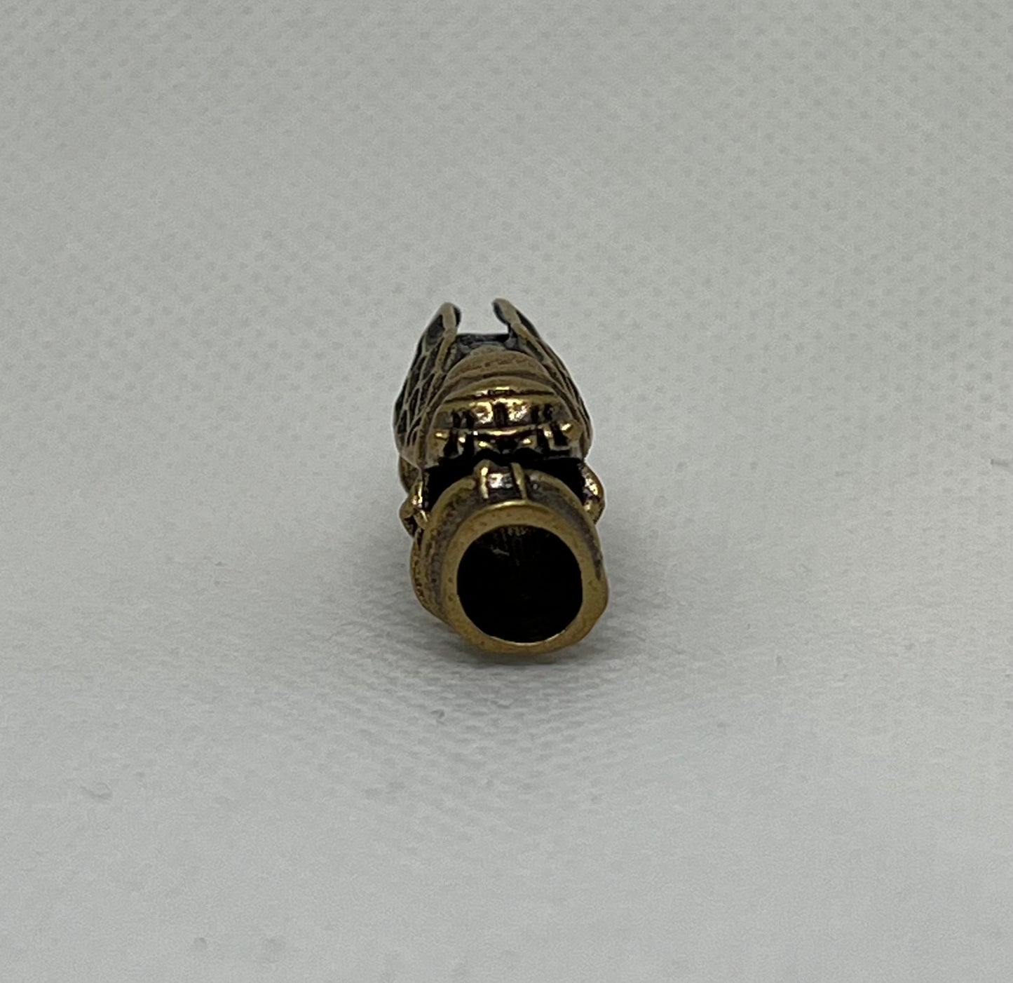 Antique Brass Cicada Lanyard Bead, EDC Paracord Bead.