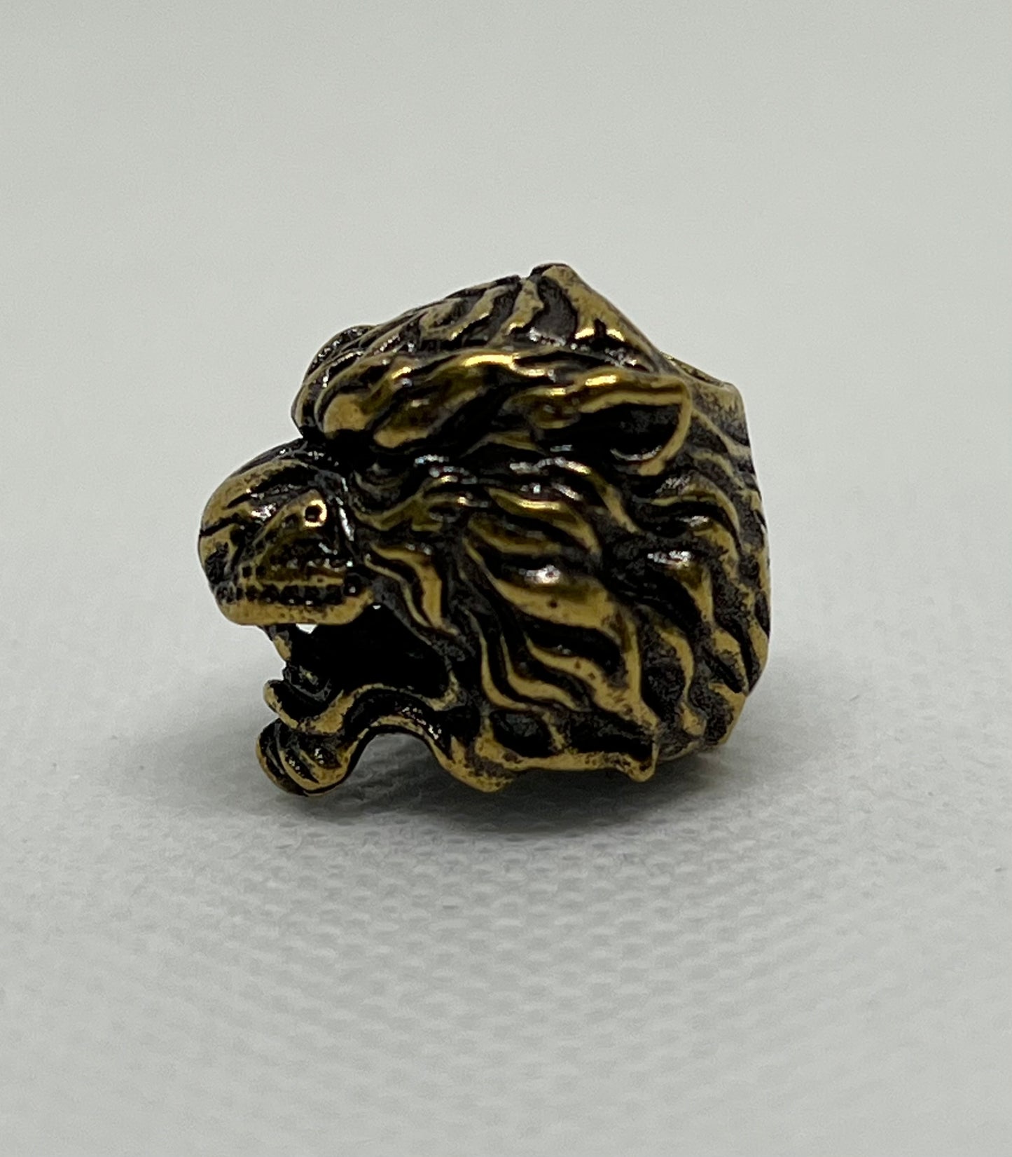 Brass Tiger Head Lanyard Bead, EDC Paracord Bead