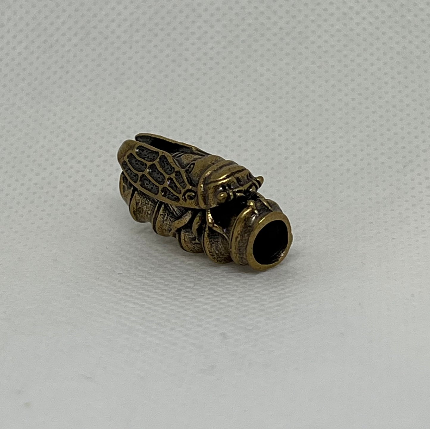 Antique Brass Cicada Lanyard Bead, EDC Paracord Bead.