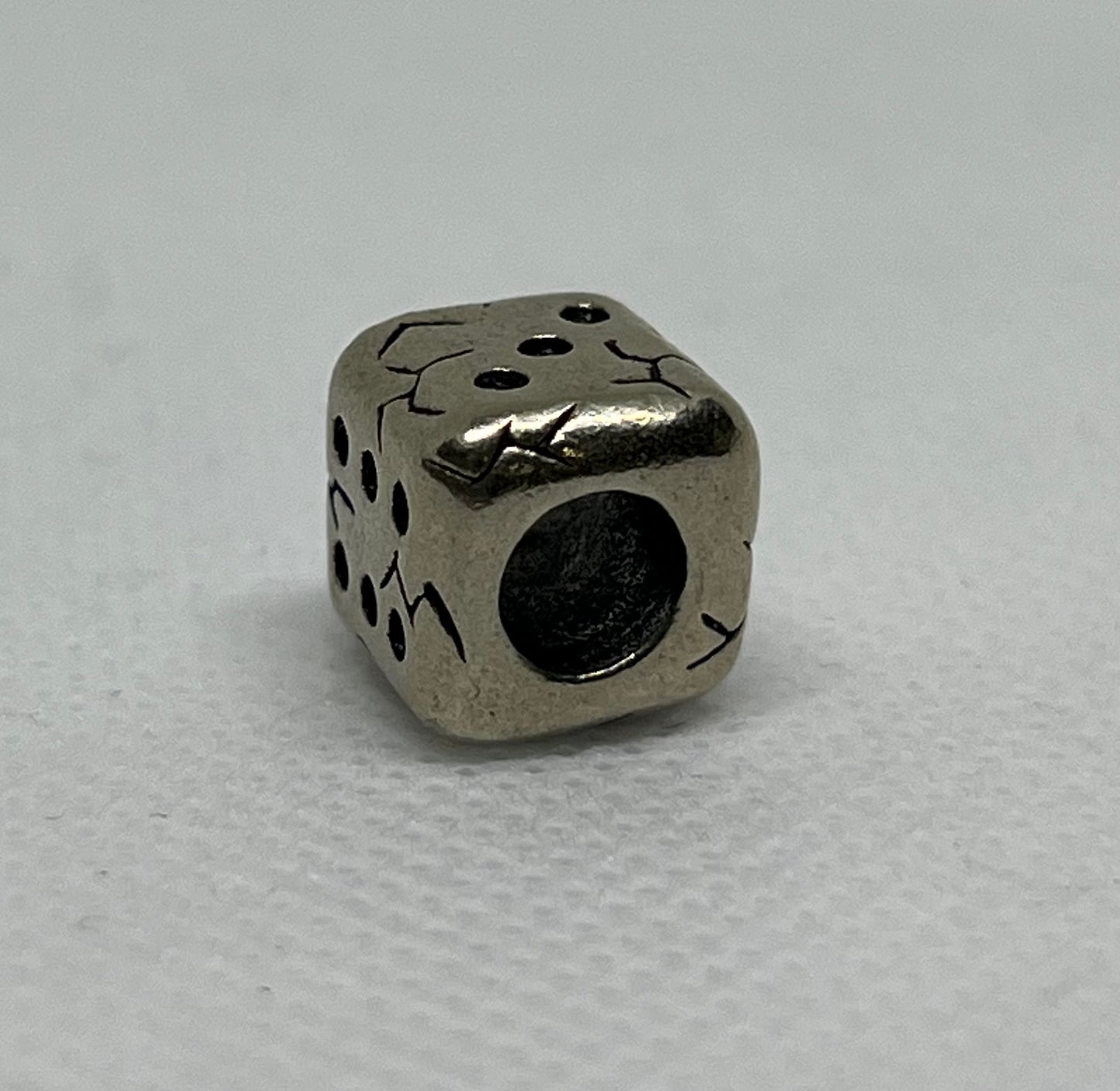 Brass Dice Pendant Lanyard Bead, EDC Paracord Bead