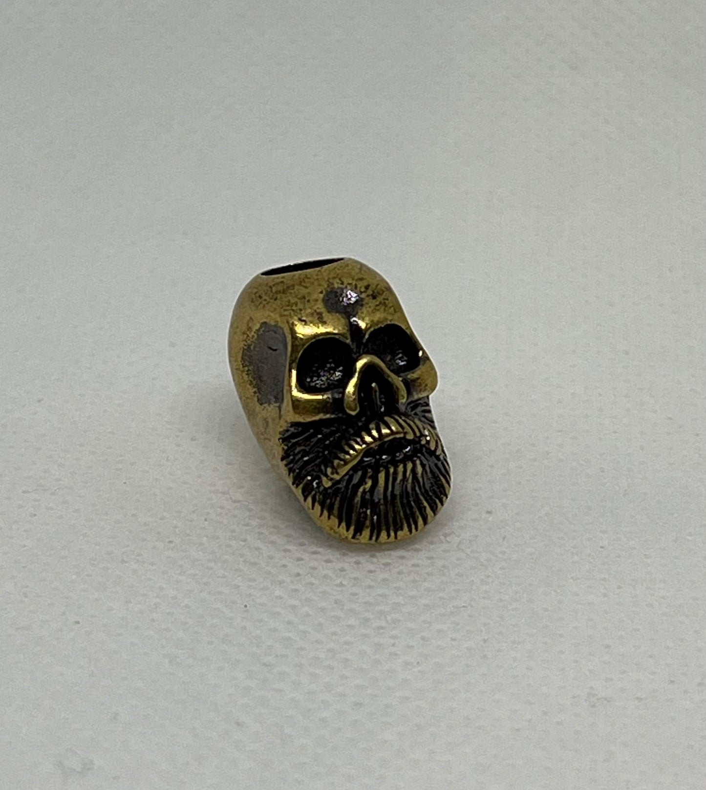 Brass Bearded Skull Lanyard Beads, EDC Paracord Beads