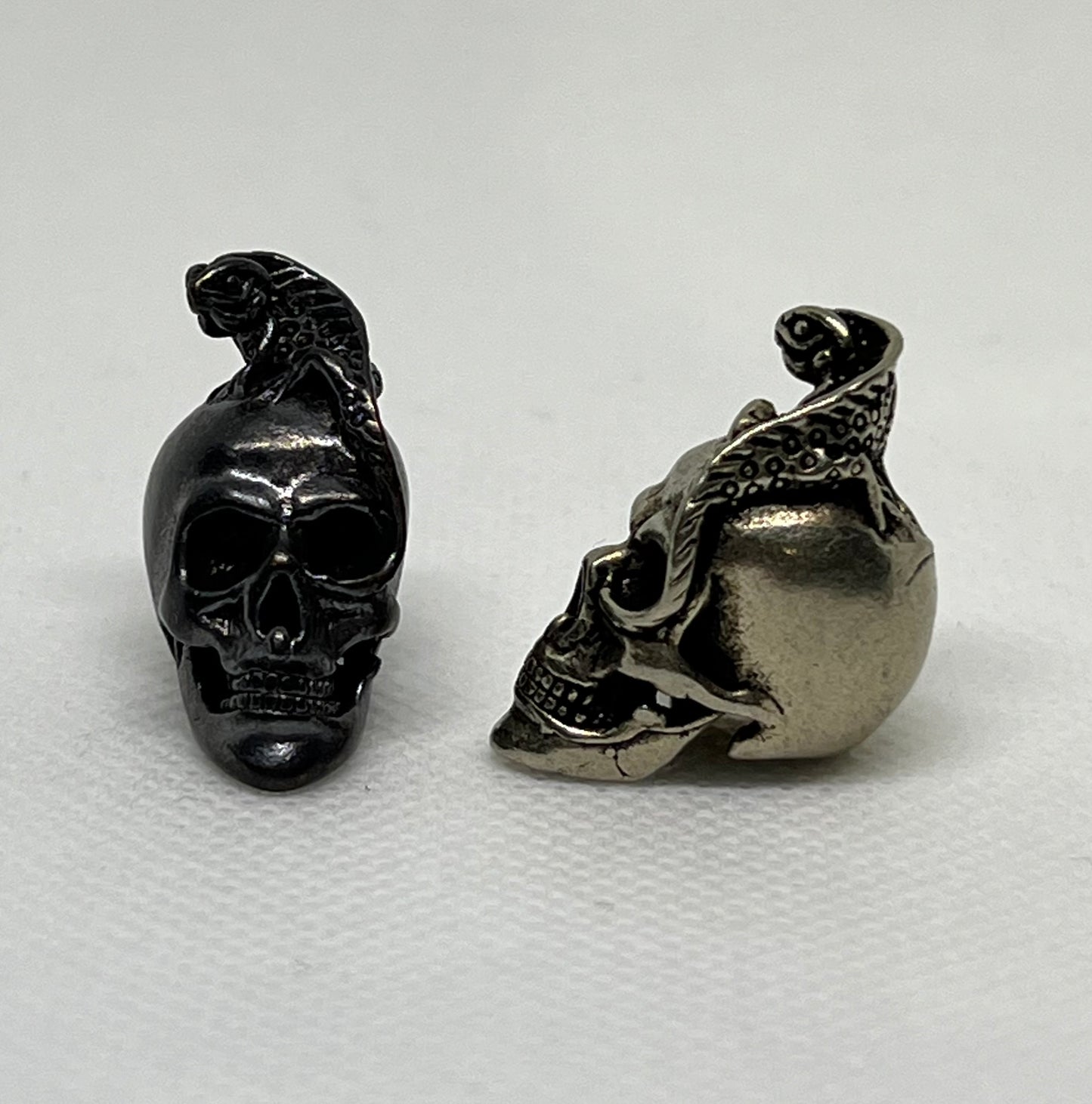 Brass Lizard Skull Lanyard Bead, EDC Paracord Bead.