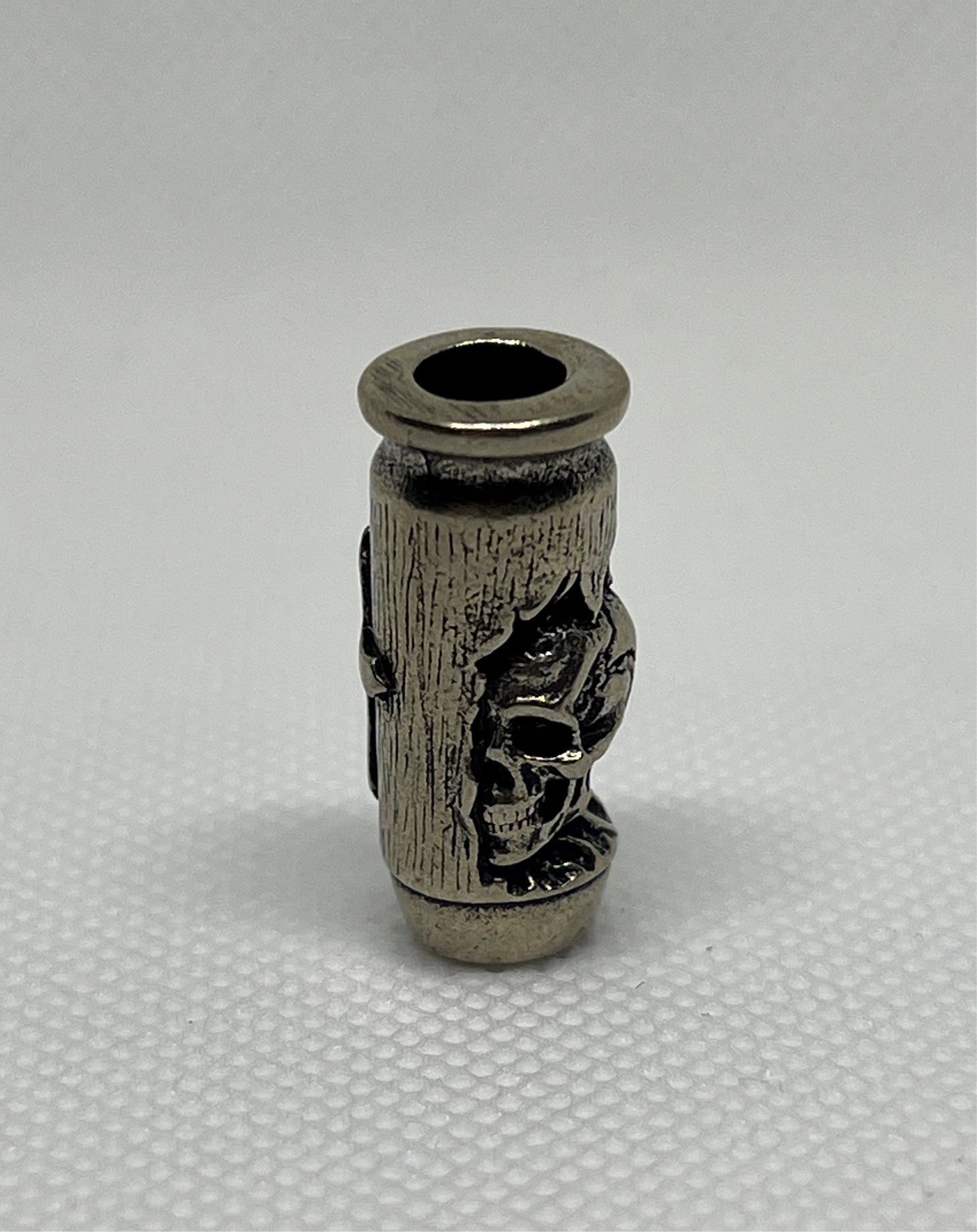 Brass Skull & Cross Bullet Lanyard Bead, EDC Paracord Bead.