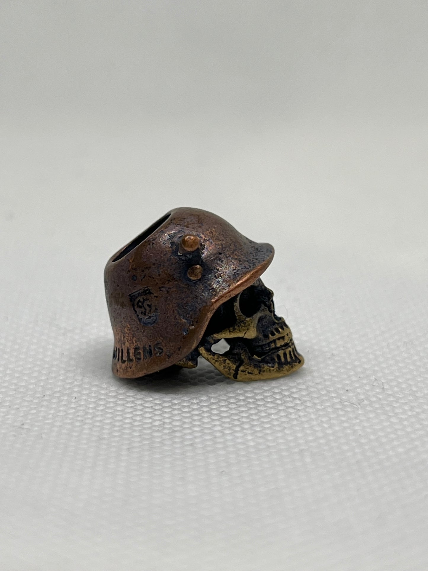 Copper Triumph "Des Willens" Skull Lanyard Bead, EDC Paracord Bead.