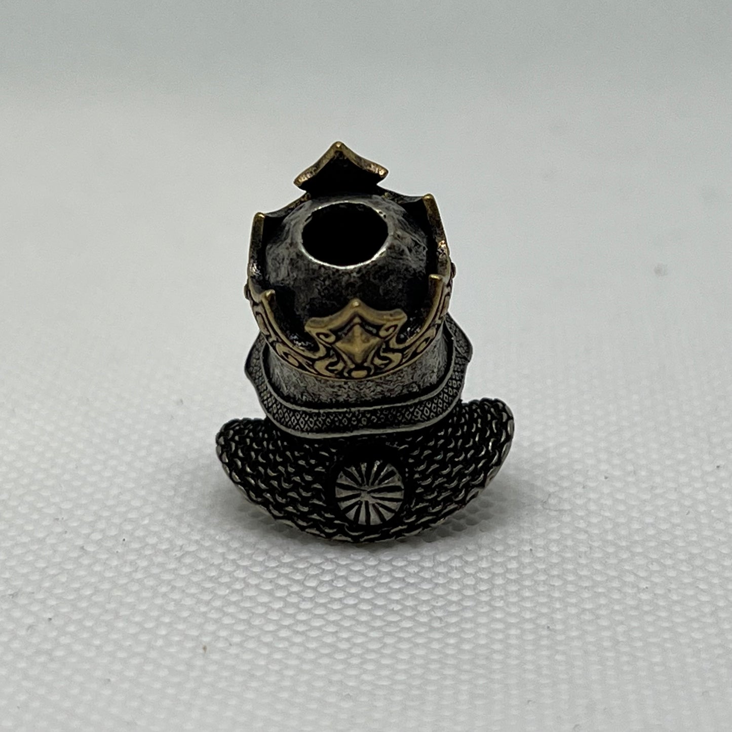 Brass/Copper Medievil King Skull Lanyard Bead, EDC Paracord Bead.