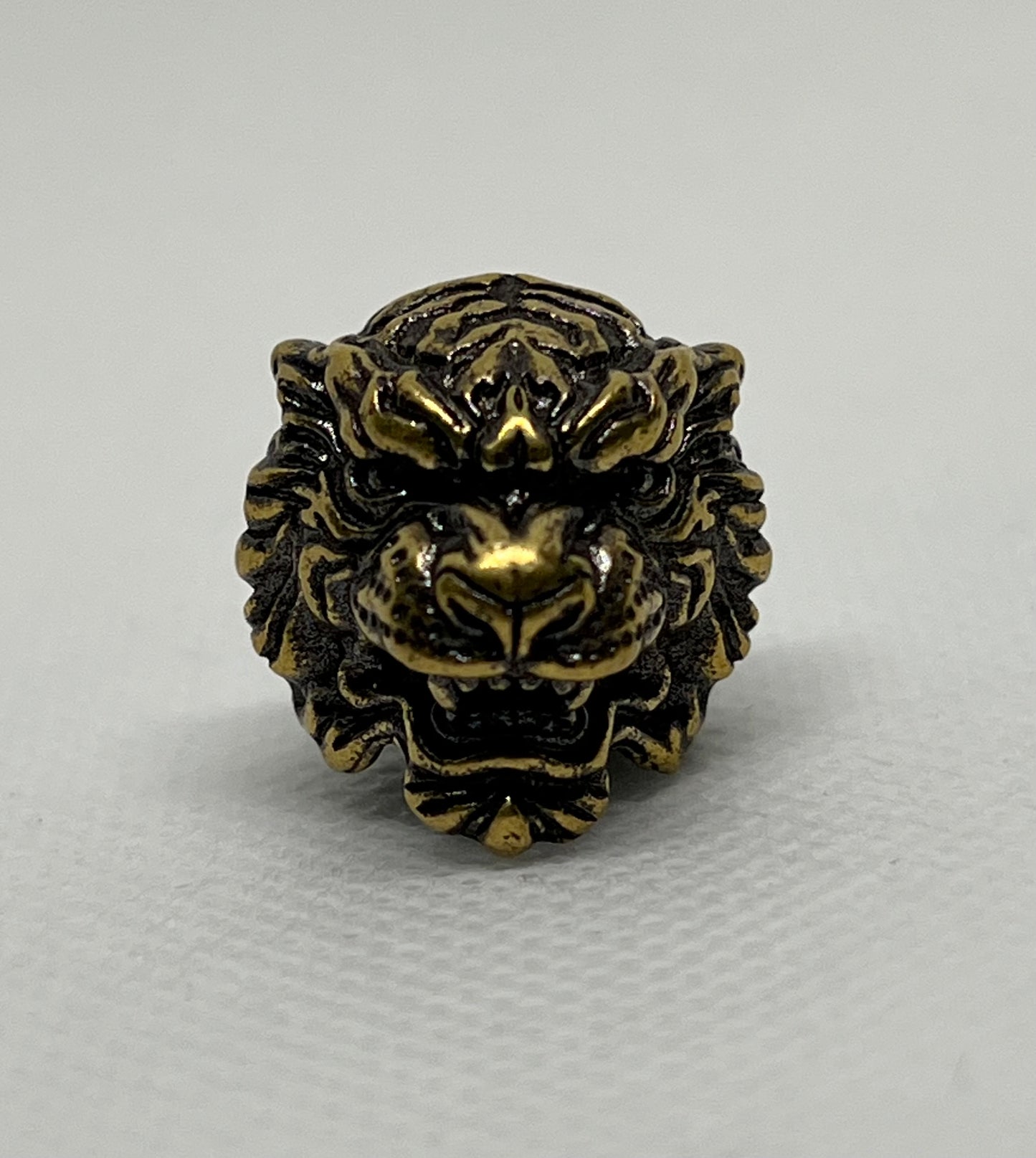 Brass Tiger Head Lanyard Bead, EDC Paracord Bead