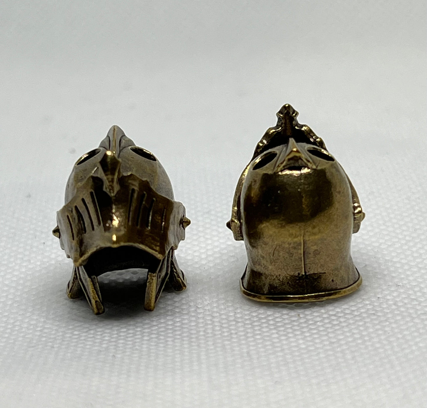 Brass Medieval Knight Helmet Lanyard Bead, EDC Paracord Bead.