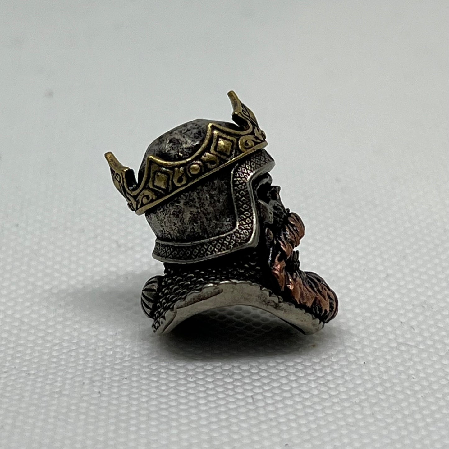 Brass/Copper Medievil King Skull Lanyard Bead, EDC Paracord Bead.