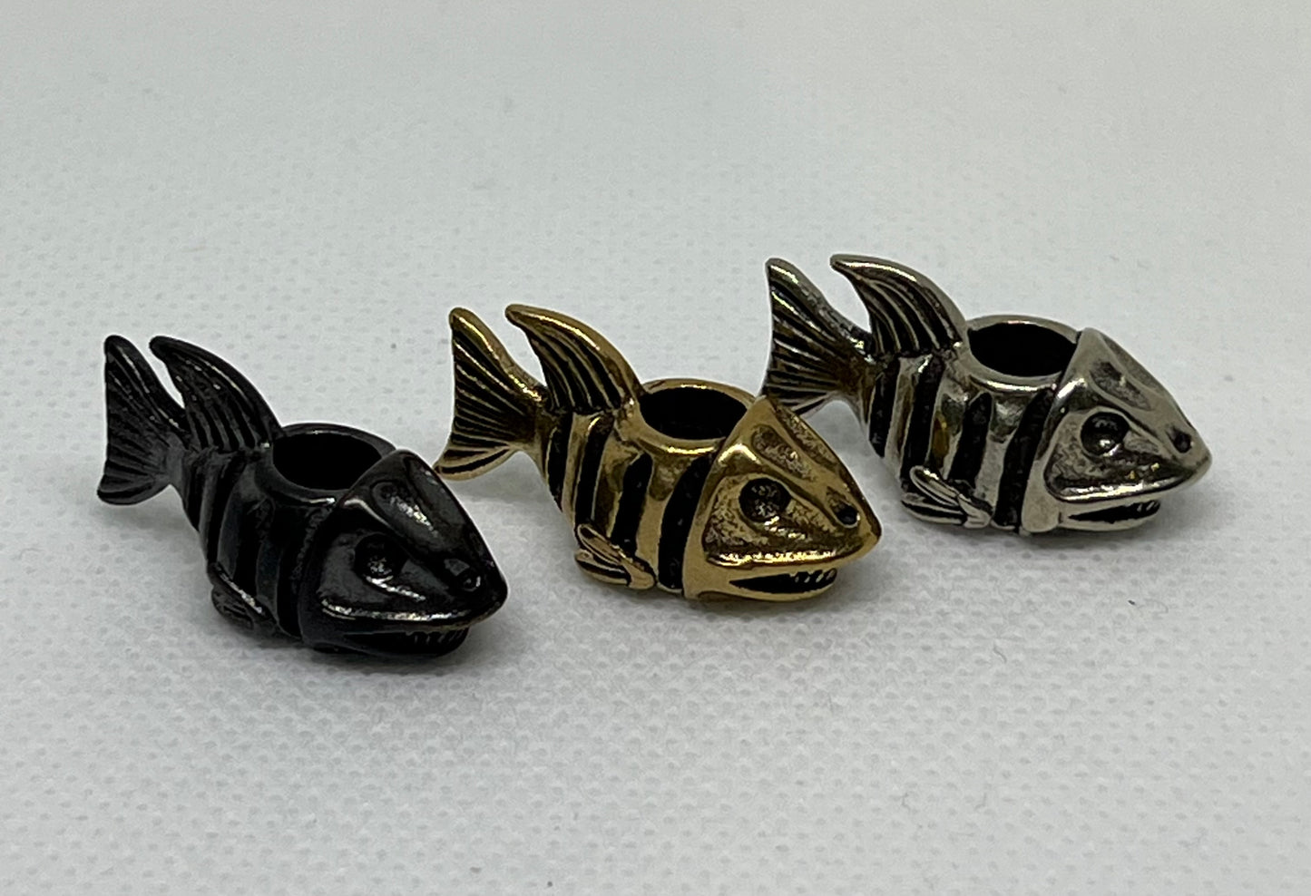 Brass Shark Lanyard Bead, EDC Paracord Bead