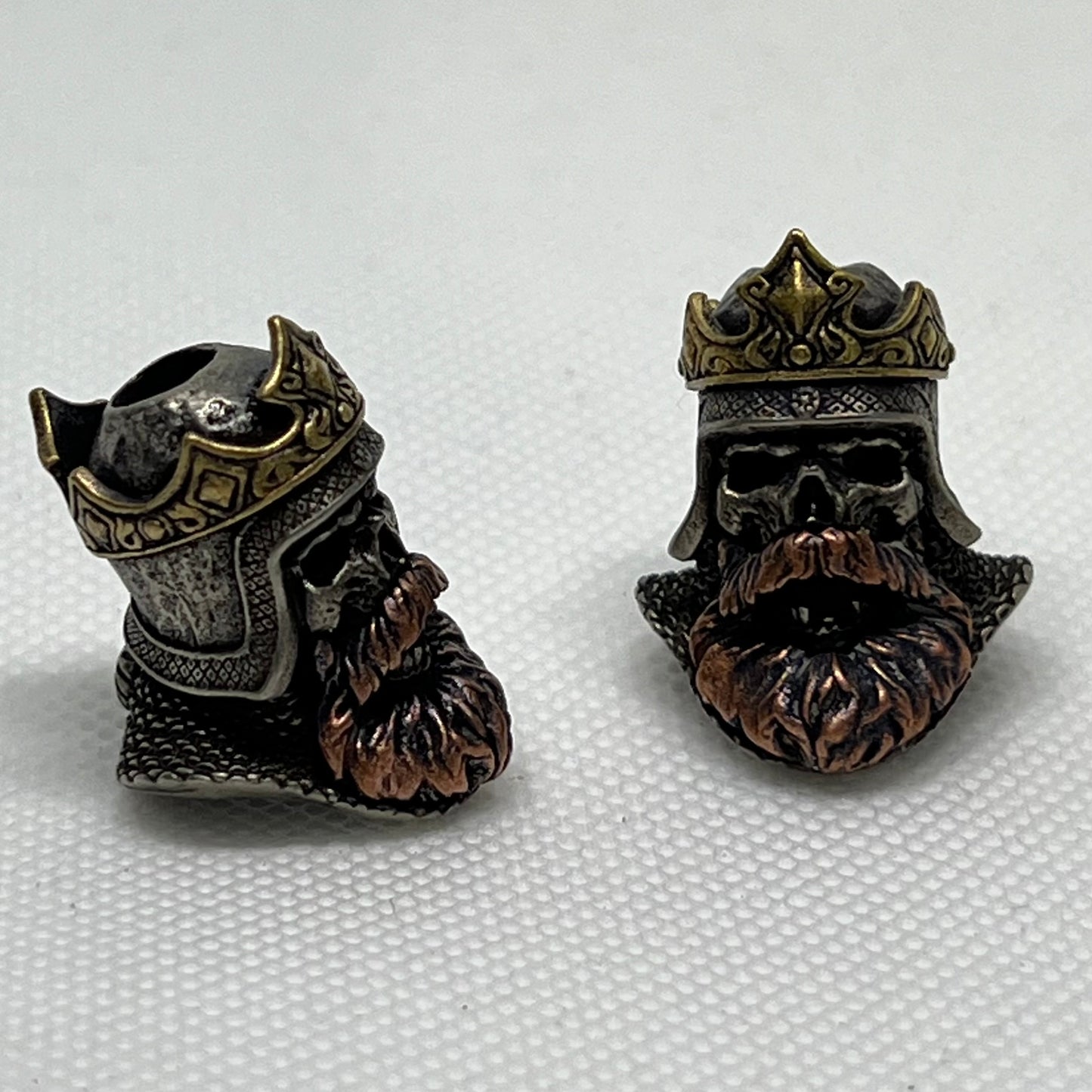 Brass/Copper Medievil King Skull Lanyard Bead, EDC Paracord Bead.