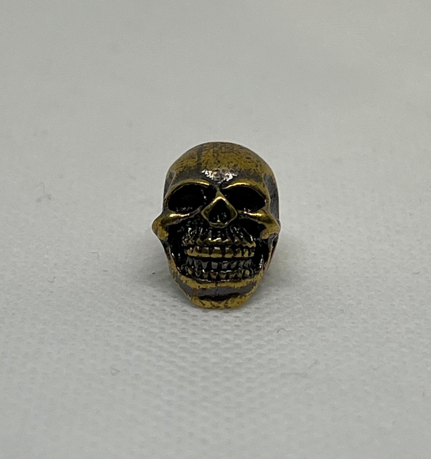 Brass Smiling Skull Lanyard Beads, EDC Paracord Beads