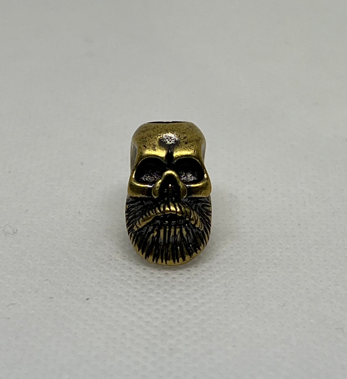 Brass Bearded Skull Lanyard Beads, EDC Paracord Beads