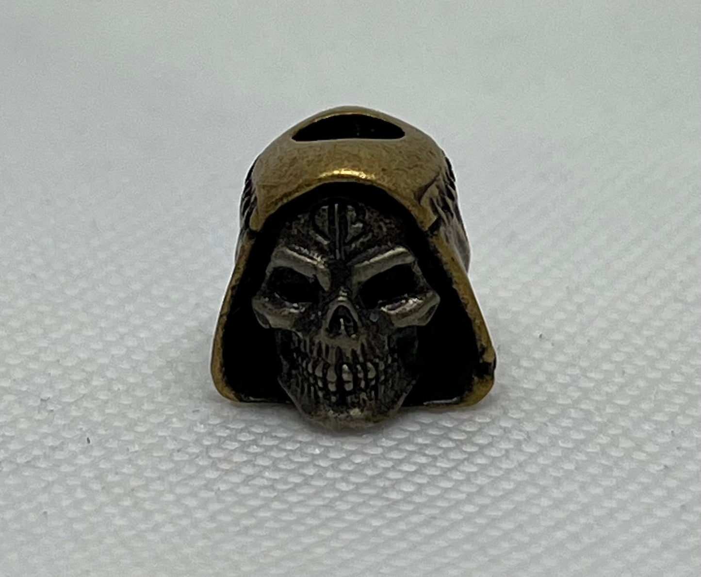 Copper Hooded Skull Lanyard Bead, EDC Paracord Bead.