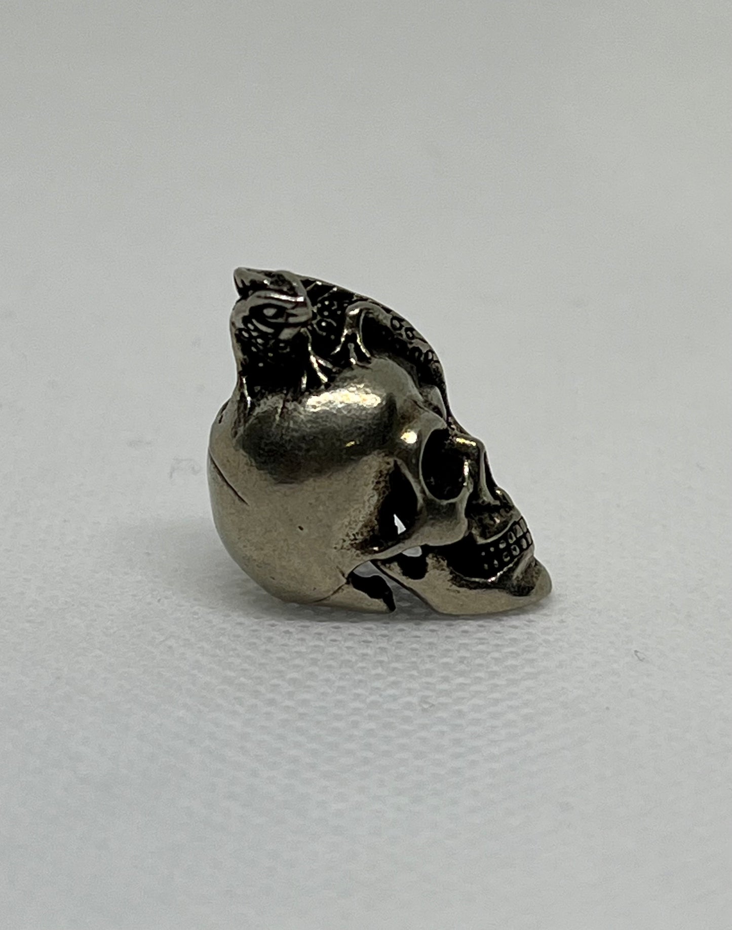 Brass Lizard Skull Lanyard Bead, EDC Paracord Bead.