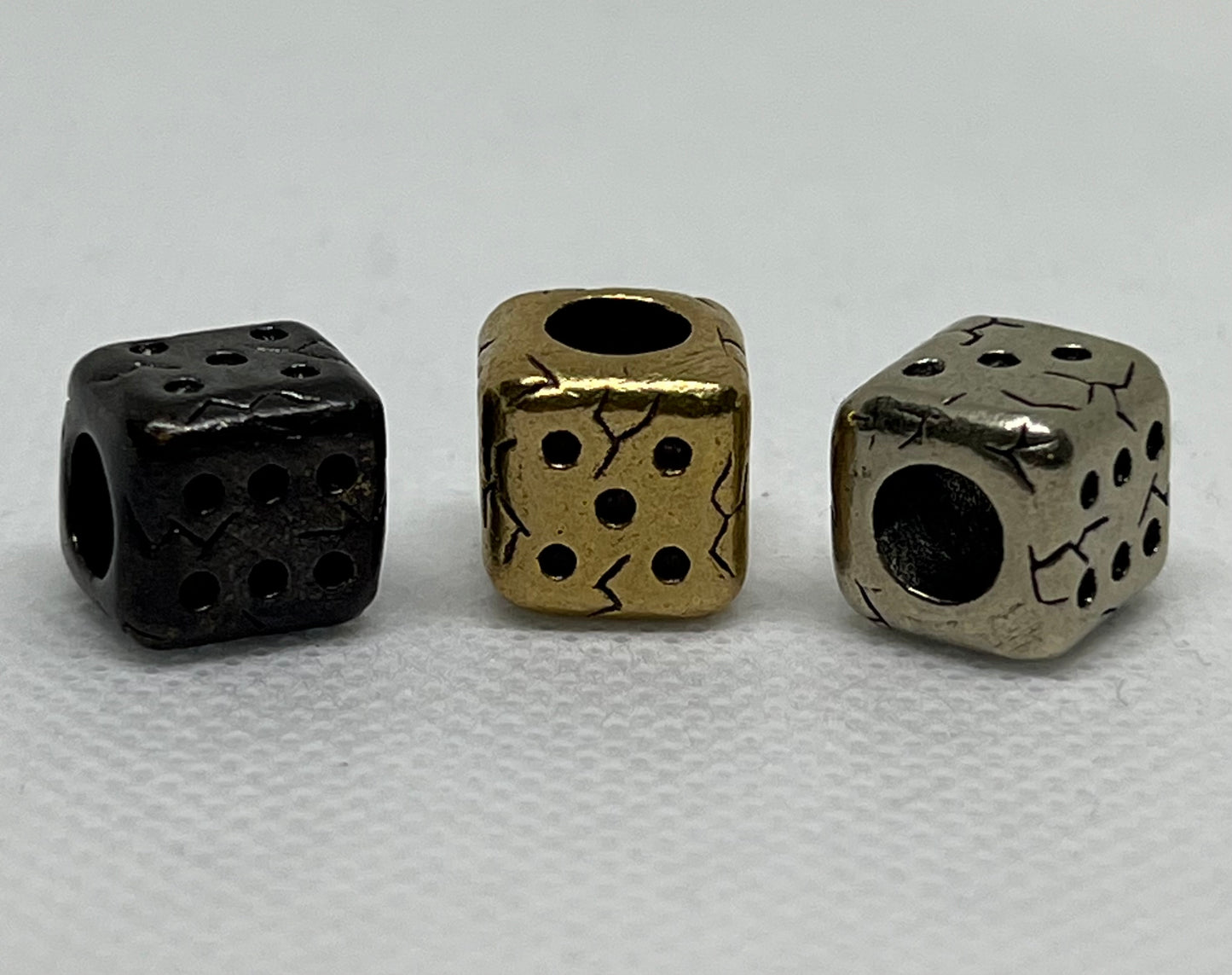 Brass Dice Pendant Lanyard Bead, EDC Paracord Bead