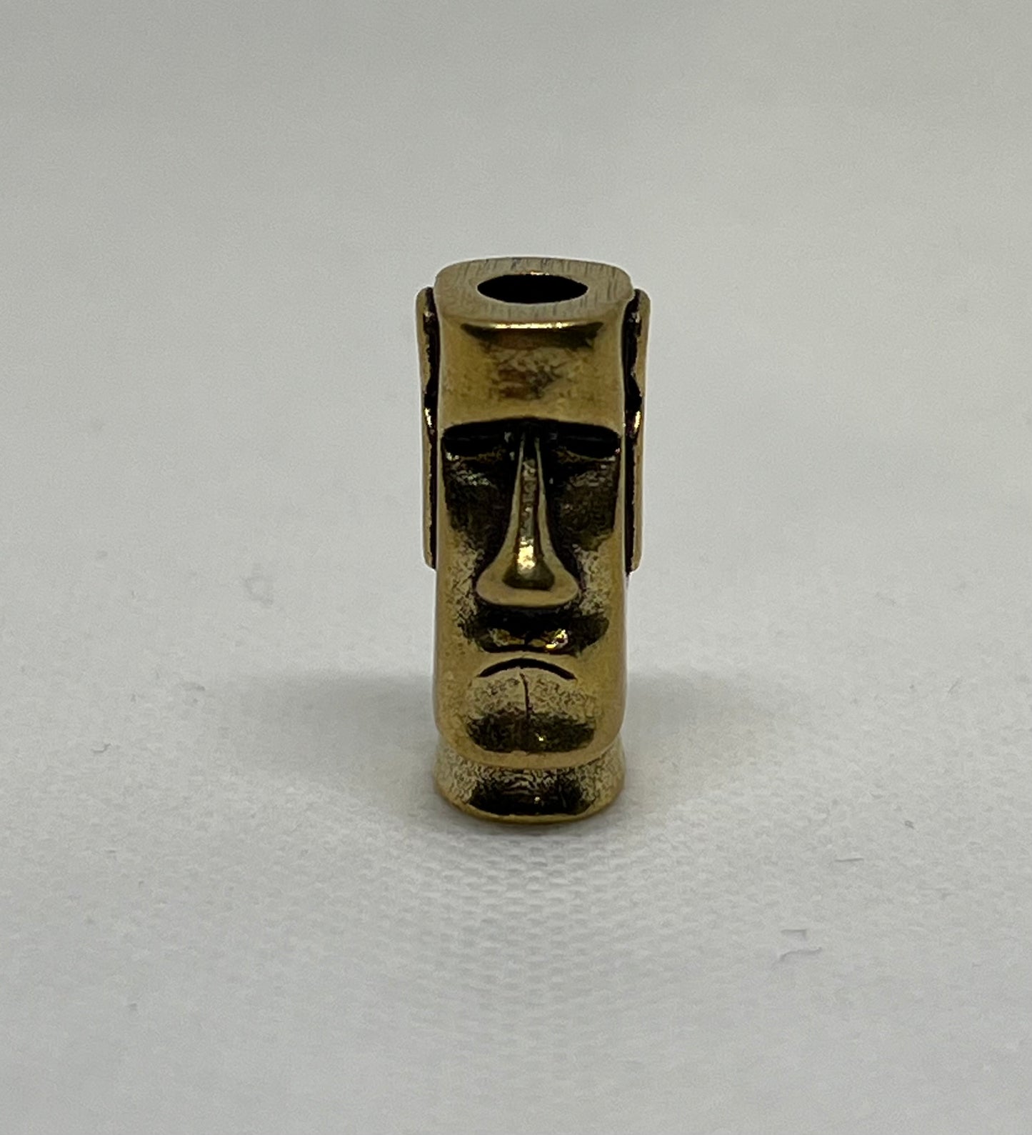 Brass Easter Island Moai Statue Lanyard Bead, EDC Paracord Bead