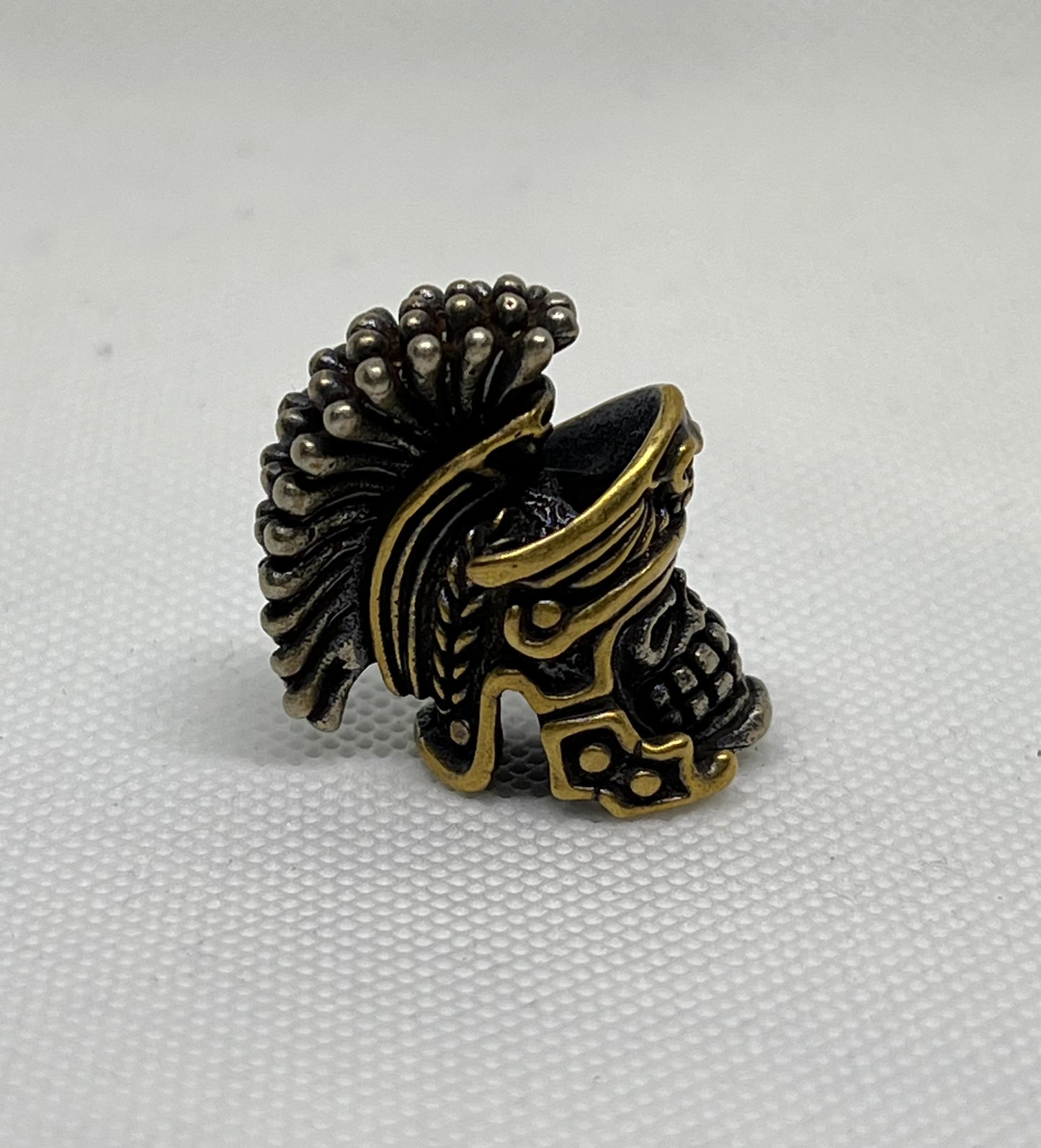 Brass Roman Centurian Skull Lanyard Bead, EDC Paracord Bead.