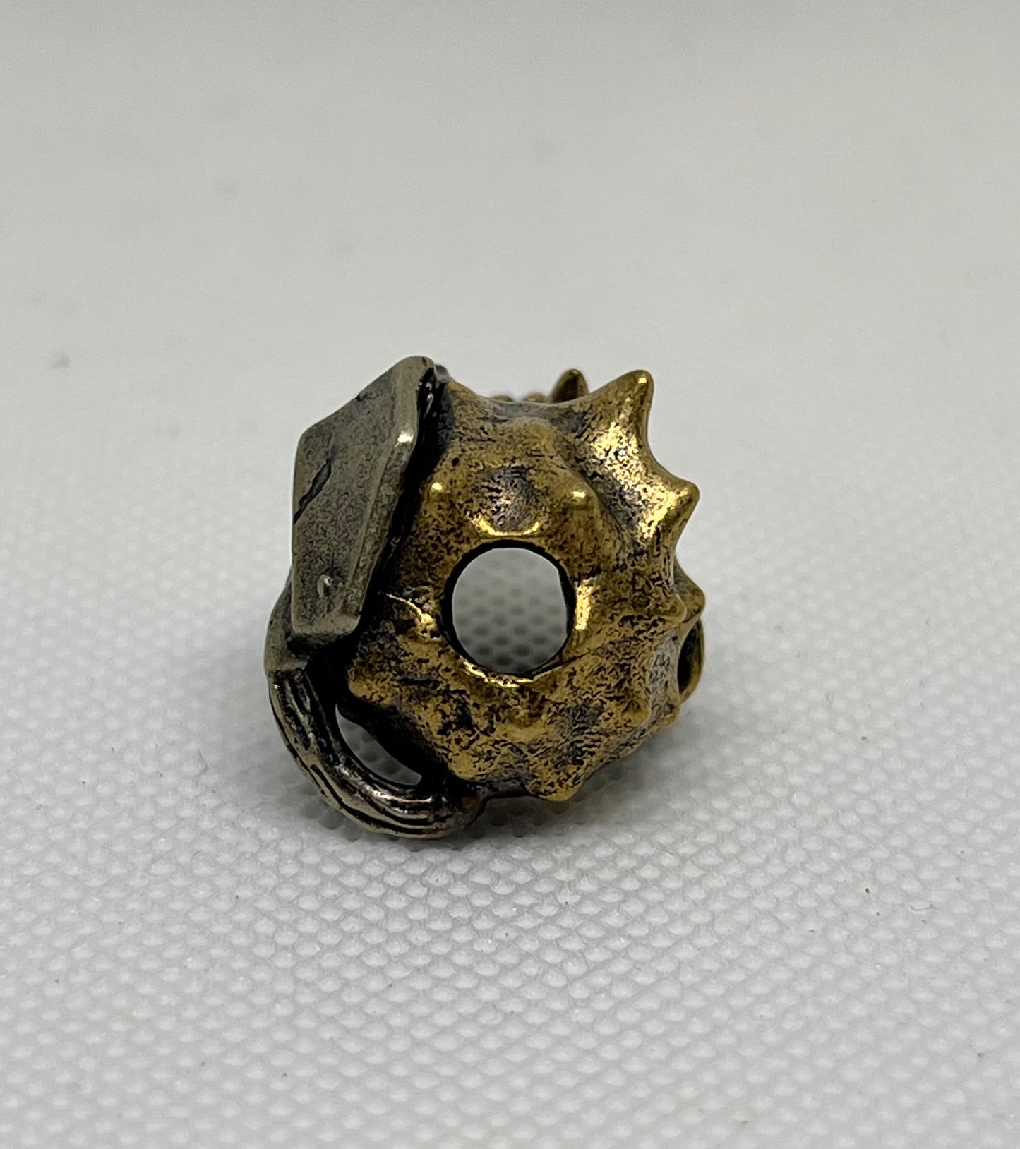 Brass Mechanical Beast Skull Lanyard Bead, EDC Paracord Bead.