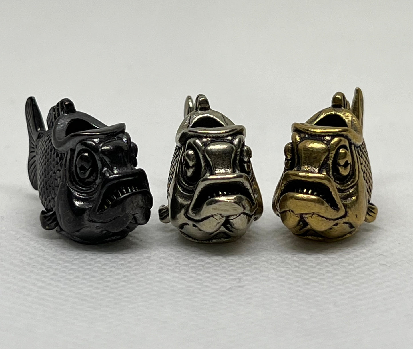Brass Piranha Lanyard Bead, EDC Paracord Bead