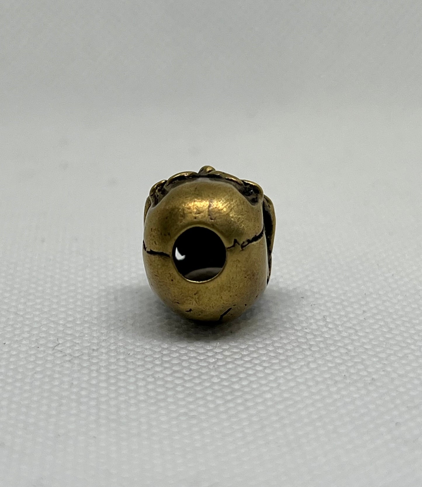 Brass Double Skull Lanyard Bead, EDC Paracord Bead.