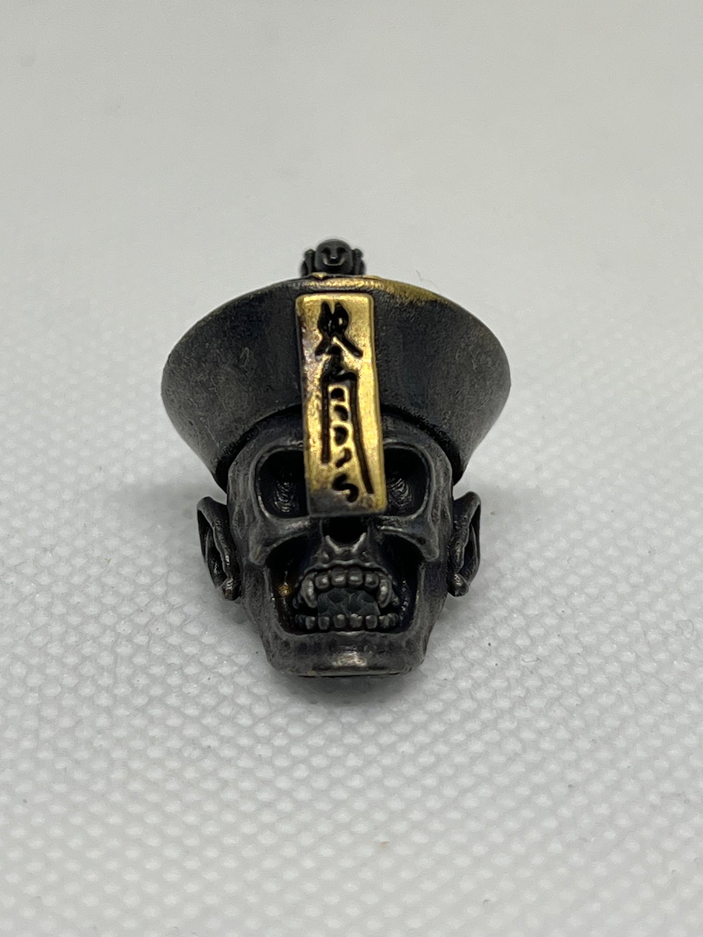 Distressed Dark Chinese Style Lanyard Bead, EDC Paracord Bead.