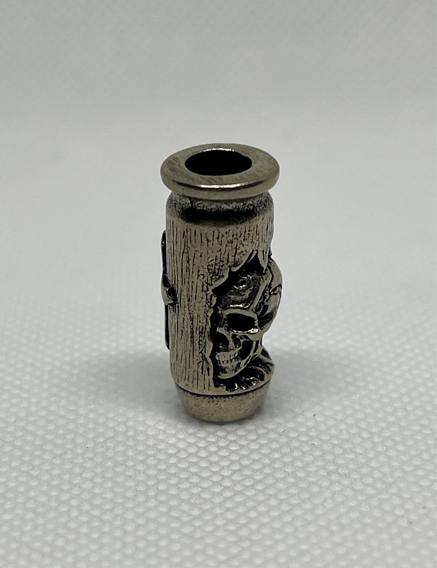 Brass Skull & Cross Bullet Lanyard Bead, EDC Paracord Bead.