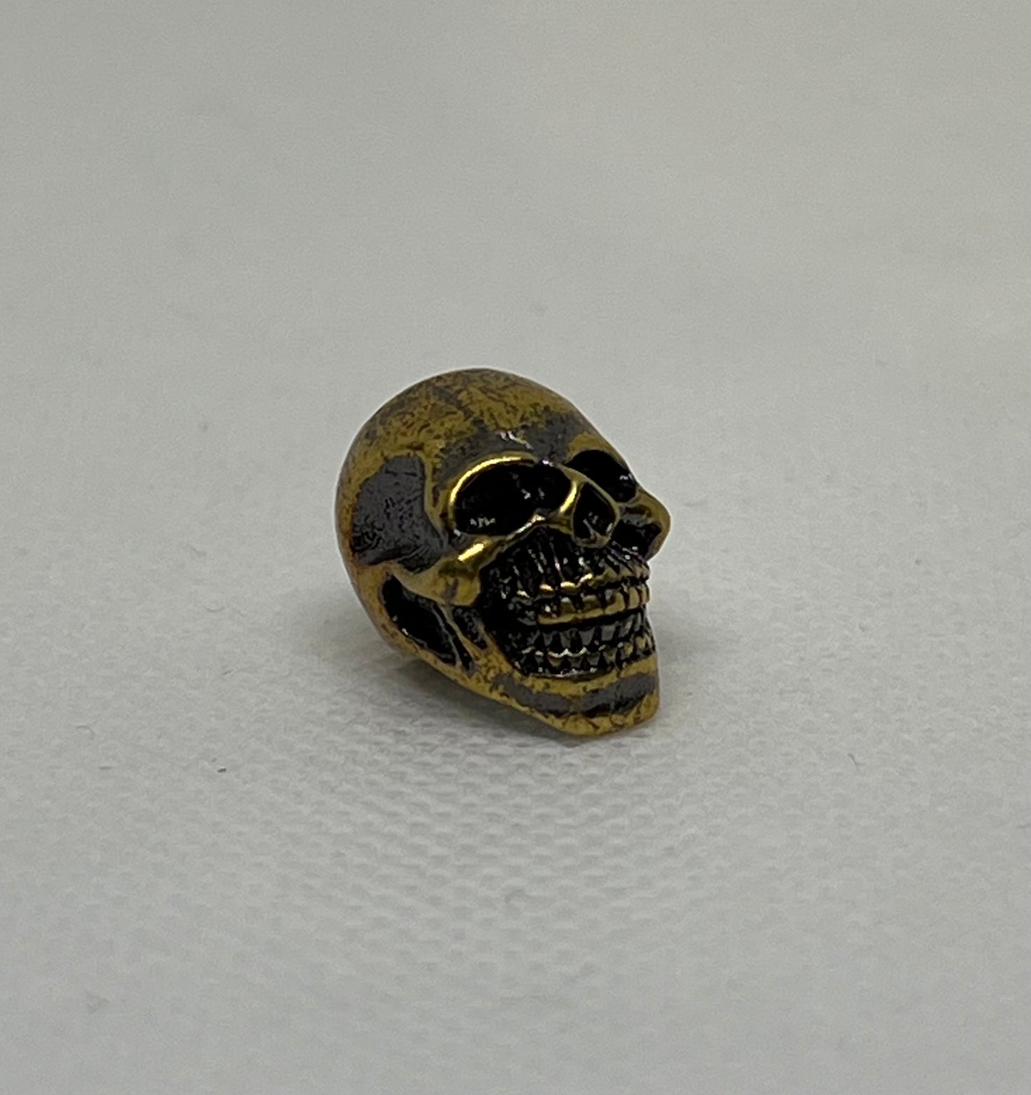 Brass Smiling Skull Lanyard Beads, EDC Paracord Beads