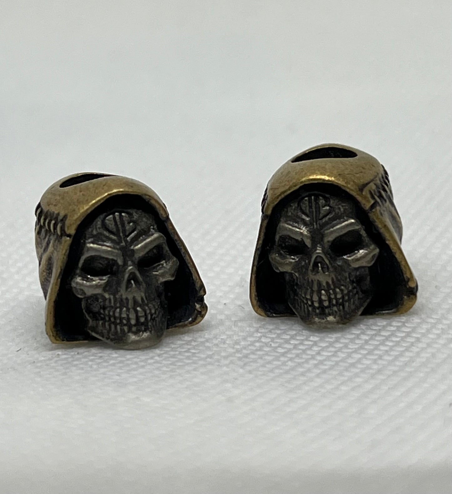Copper Hooded Skull Lanyard Bead, EDC Paracord Bead.