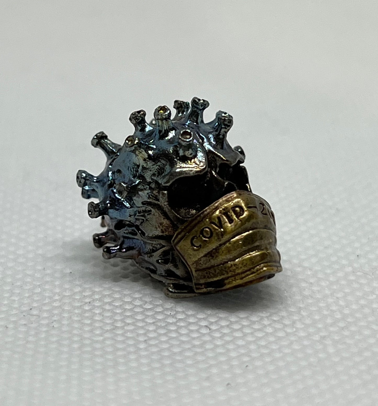 Brass Covid Death Mask Skull Lanyard Bead, EDC Paracord Bead.