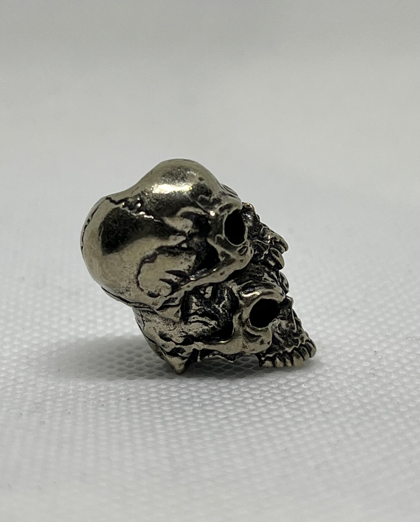 Brass Double Layered Skull Lanyard Bead, EDC Paracord Bead.