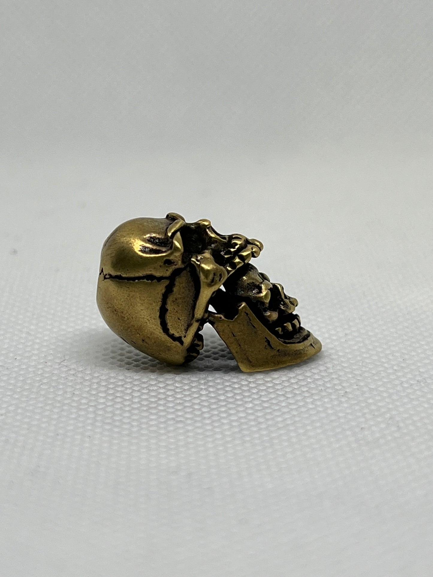 Brass Double Skull Lanyard Bead, EDC Paracord Bead.