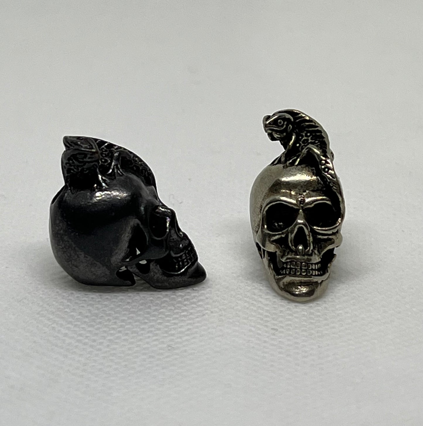 Brass Lizard Skull Lanyard Bead, EDC Paracord Bead.