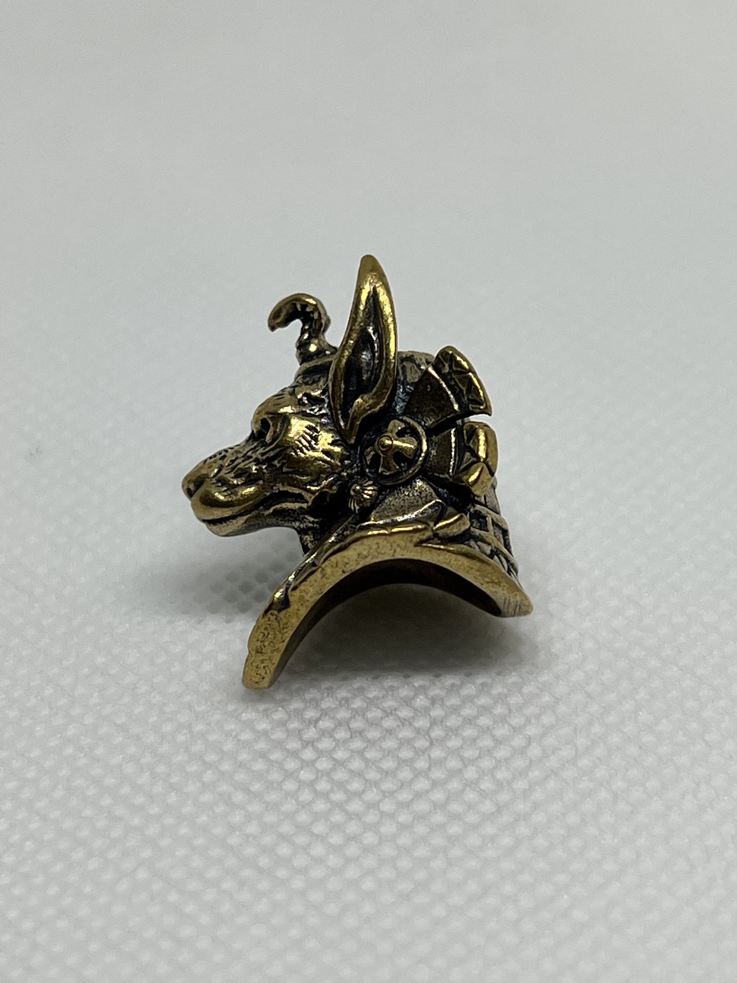 Egyptian Anubis Brass Lanyard Bead, EDC Paracord Bead.