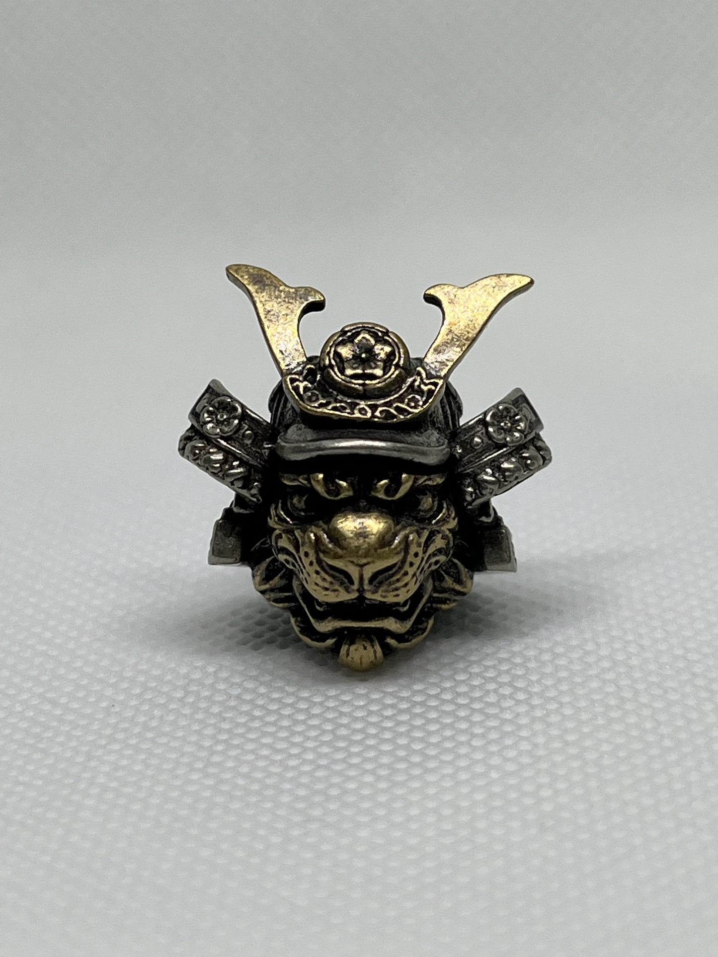 Samurai Tiger Brass Lanyard Bead, EDC Paracord Bead.