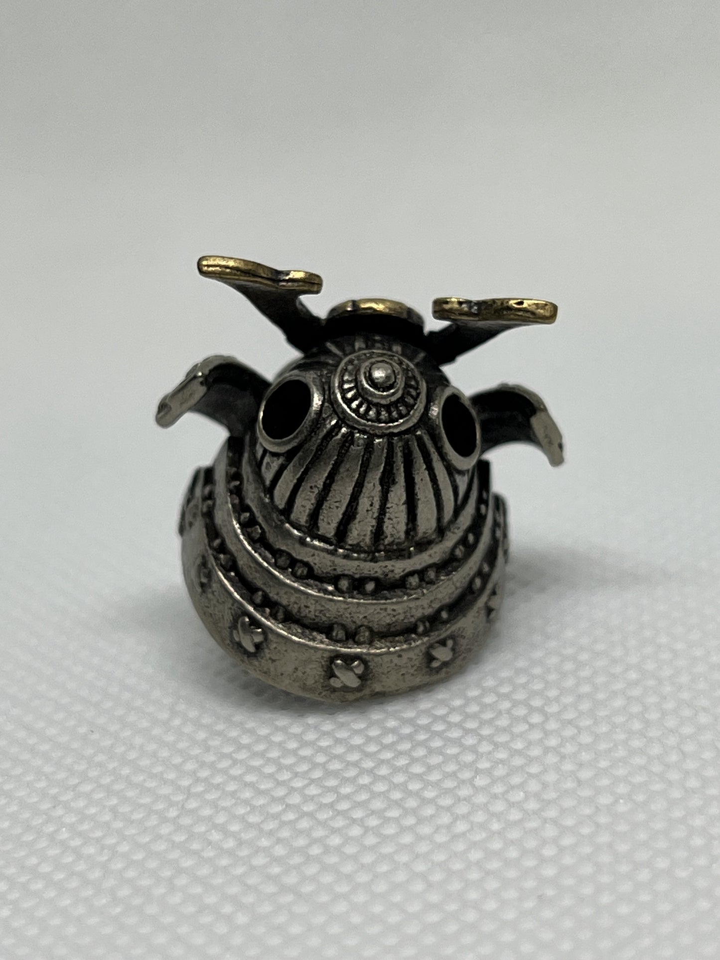 Samurai Tiger Brass Lanyard Bead, EDC Paracord Bead.