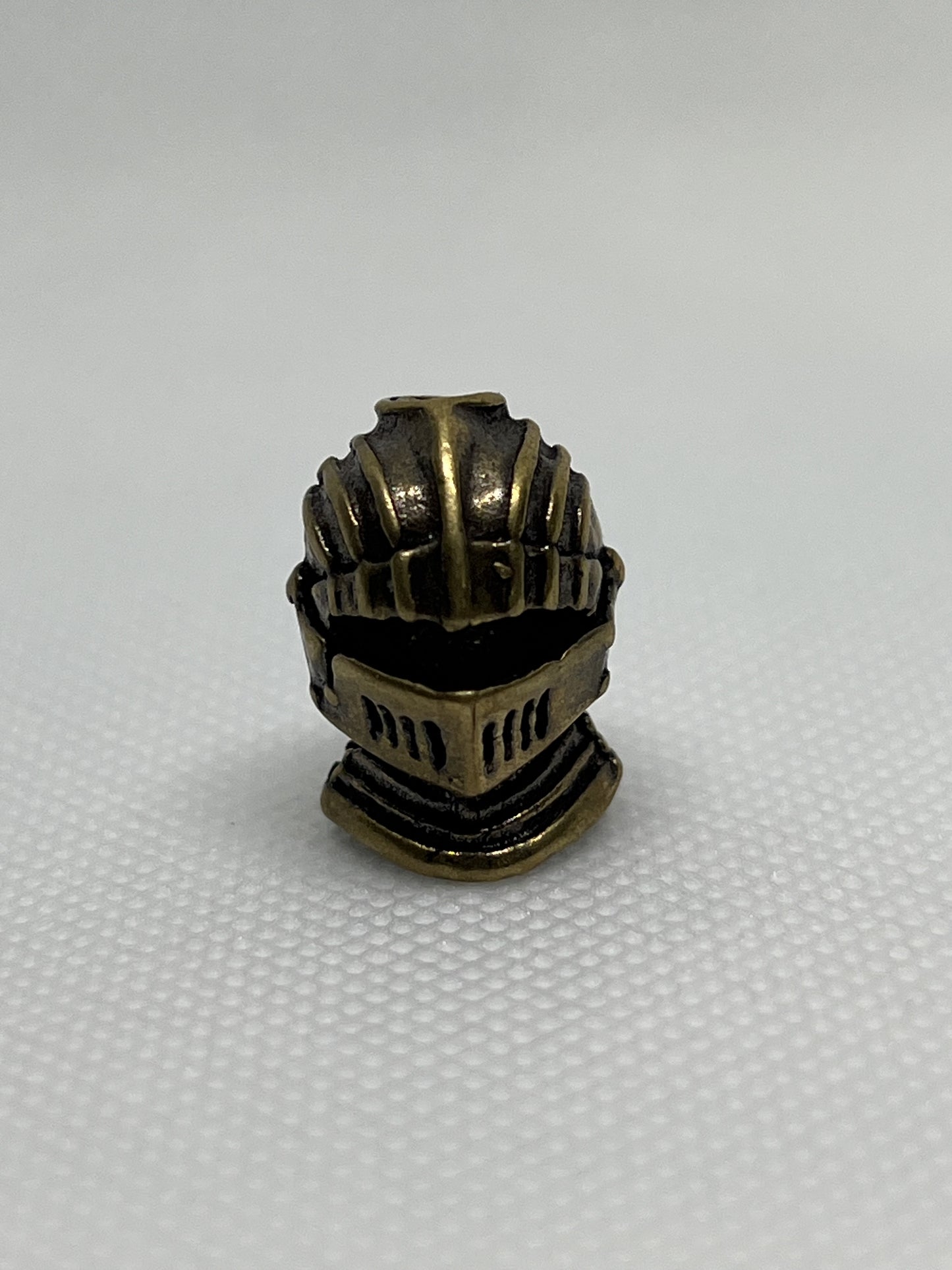 Brass Knight Helmet Lanyard Bead, EDC Paracord Bead.