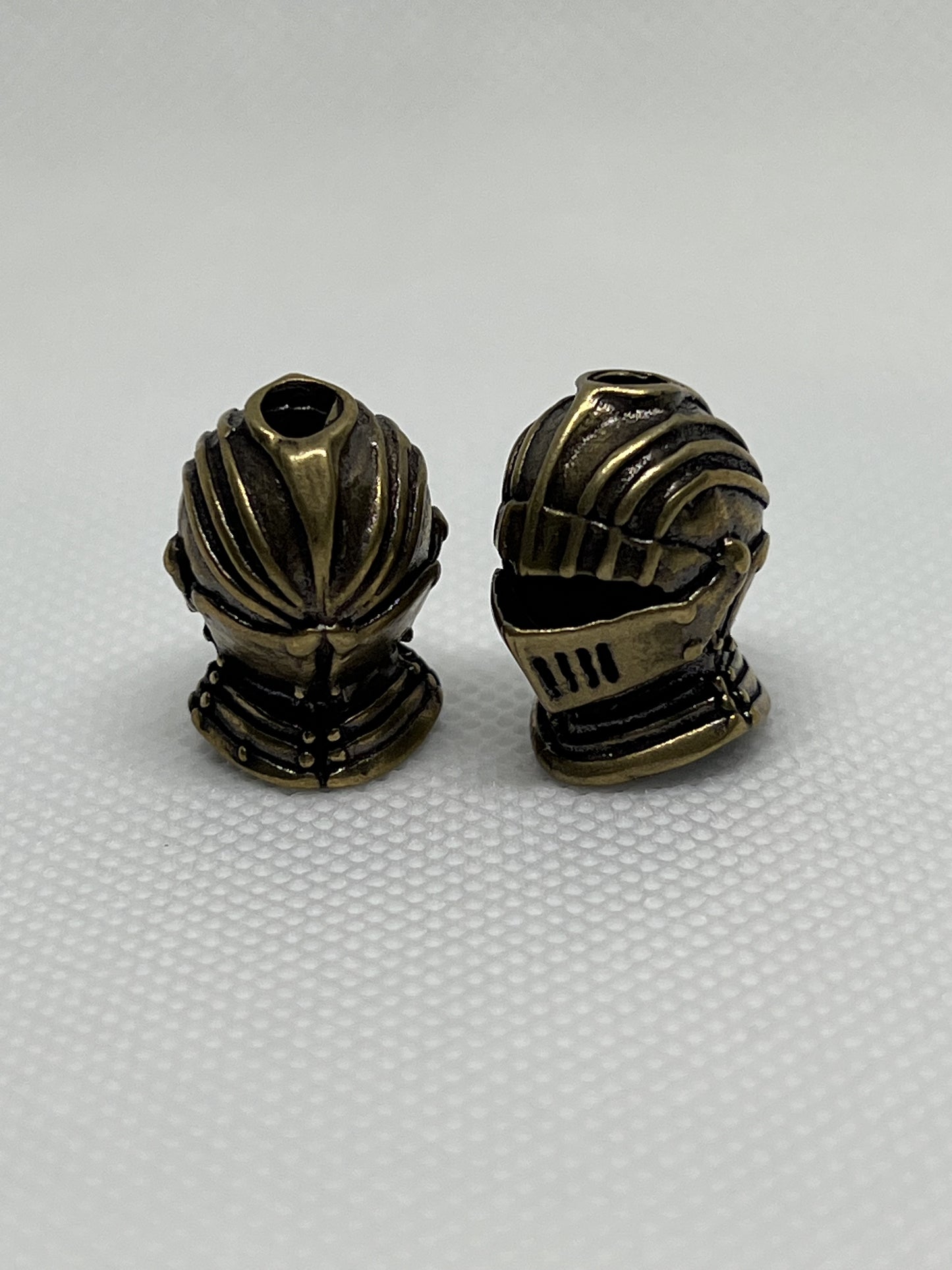Brass Knight Helmet Lanyard Bead, EDC Paracord Bead.