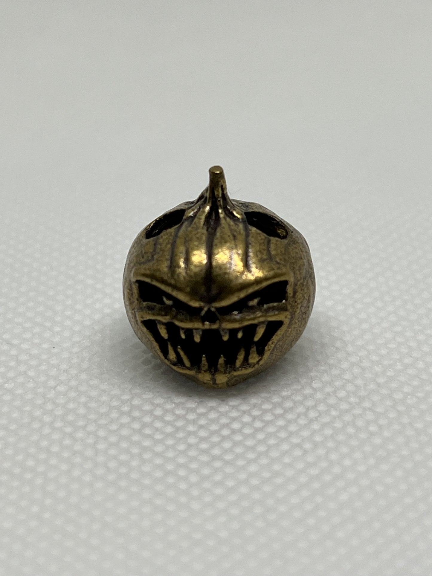 Halloween Pumpkin Brass Lanyard Bead, EDC Paracord Bead.
