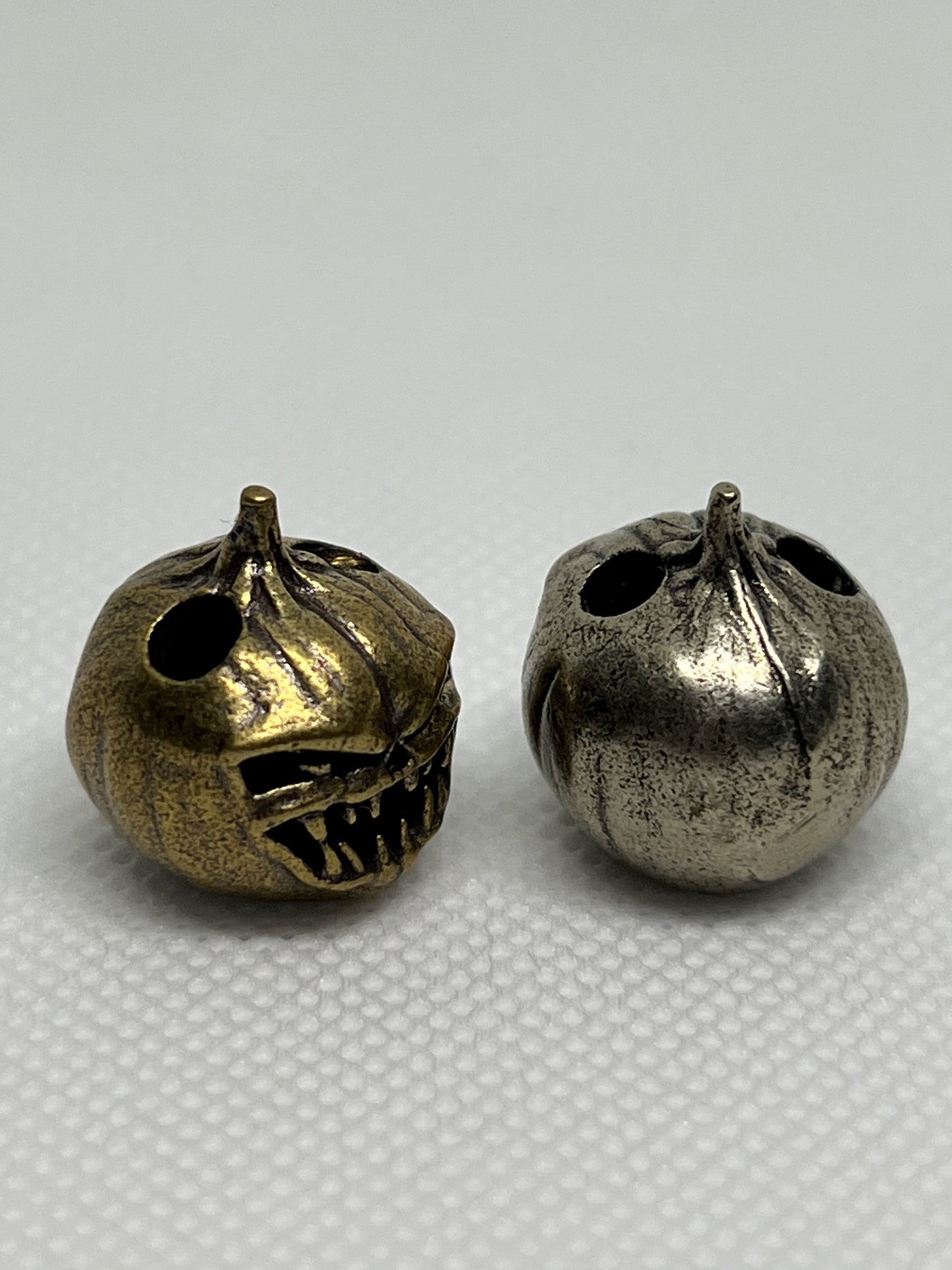 Halloween Pumpkin Brass Lanyard Bead, EDC Paracord Bead.
