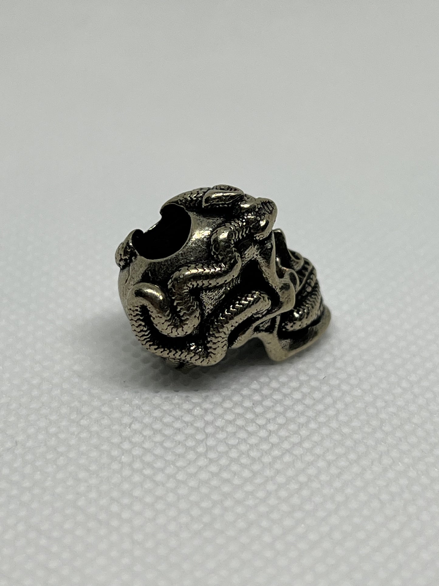 Snake Skull Brass Lanyard Bead, EDC Paracord Bead.