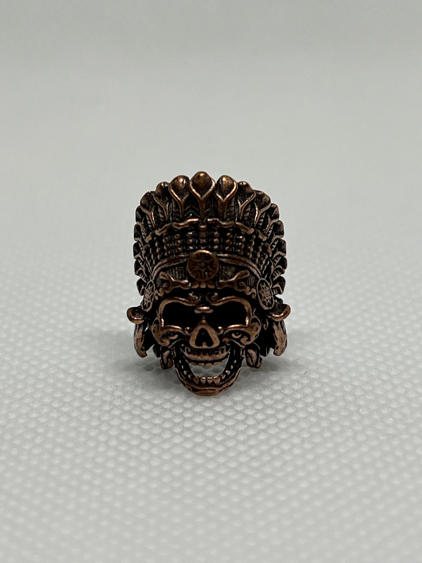 Copper Tribal Cheif Skull Lanyard Bead, EDC Paracord Bead.