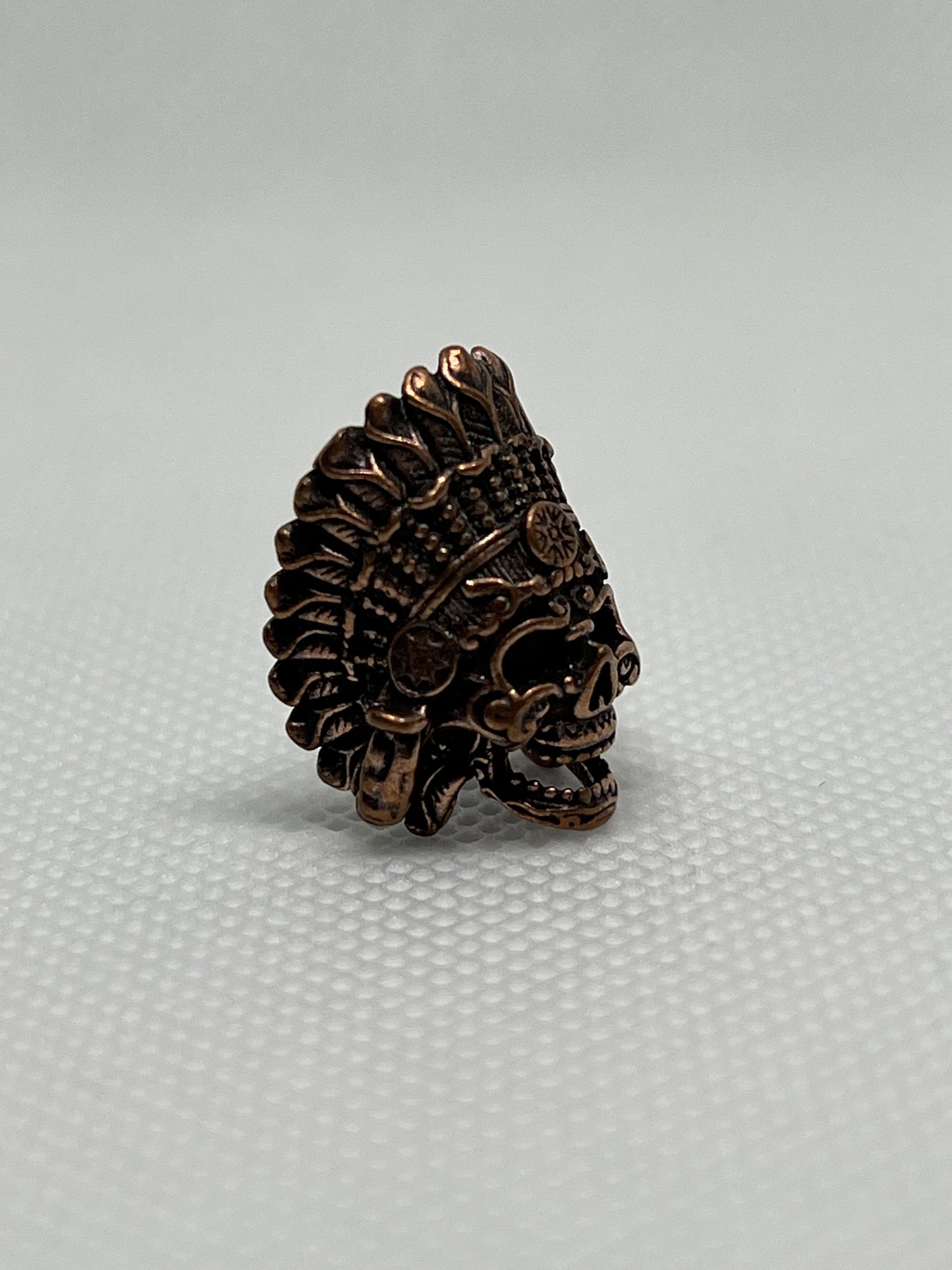 Copper Tribal Cheif Skull Lanyard Bead, EDC Paracord Bead.
