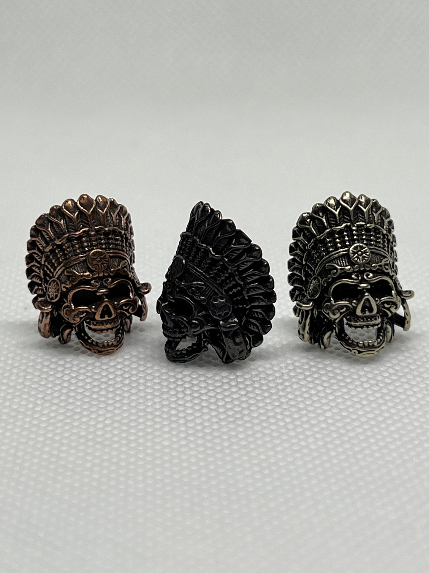 Copper Tribal Cheif Skull Lanyard Bead, EDC Paracord Bead.