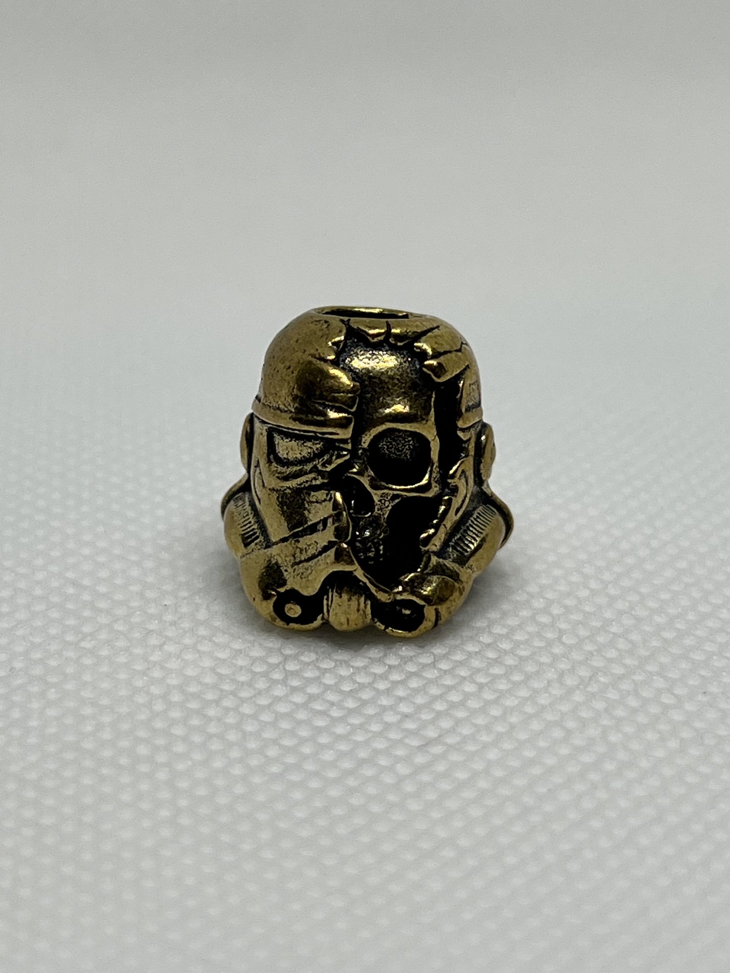 Copper Storm Trooper Death Mask Lanyard Bead, EDC Paracord Bead.