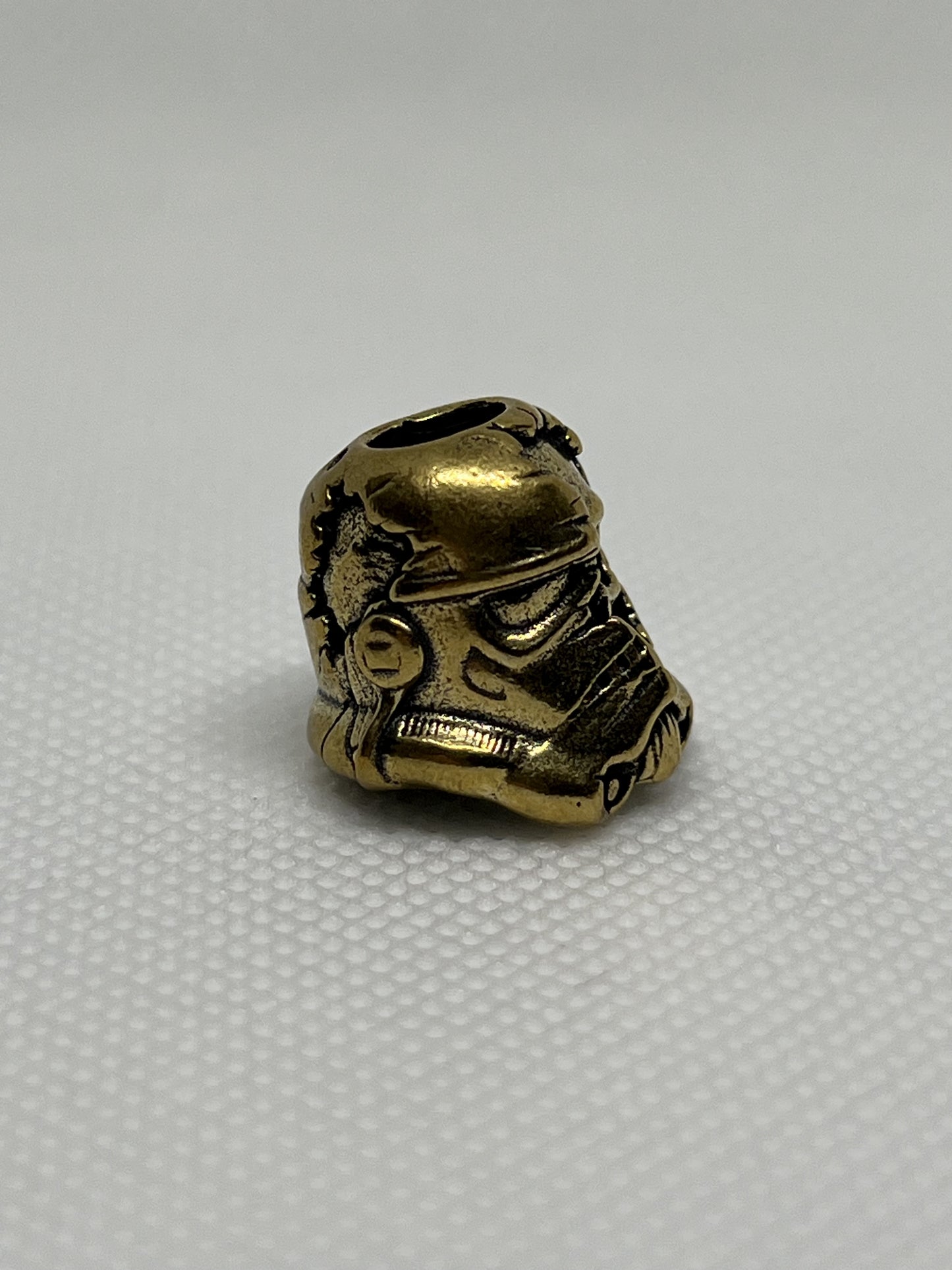 Copper Storm Trooper Death Mask Lanyard Bead, EDC Paracord Bead.