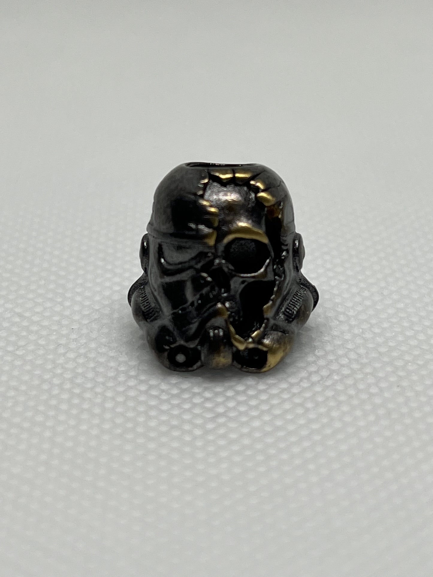 Copper Storm Trooper Death Mask Lanyard Bead, EDC Paracord Bead.