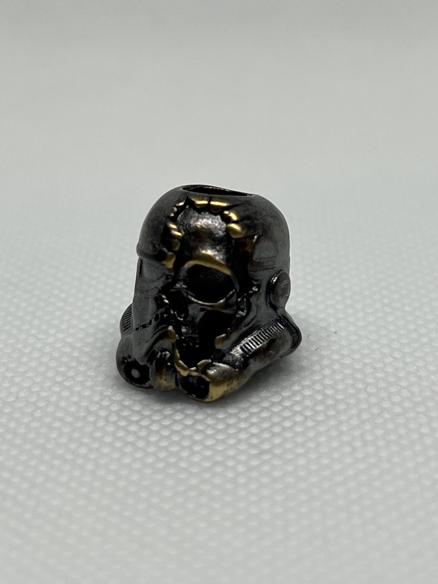 Copper Storm Trooper Death Mask Lanyard Bead, EDC Paracord Bead.