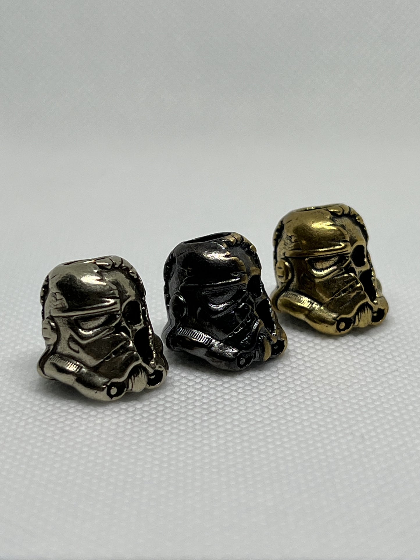 Copper Storm Trooper Death Mask Lanyard Bead, EDC Paracord Bead.