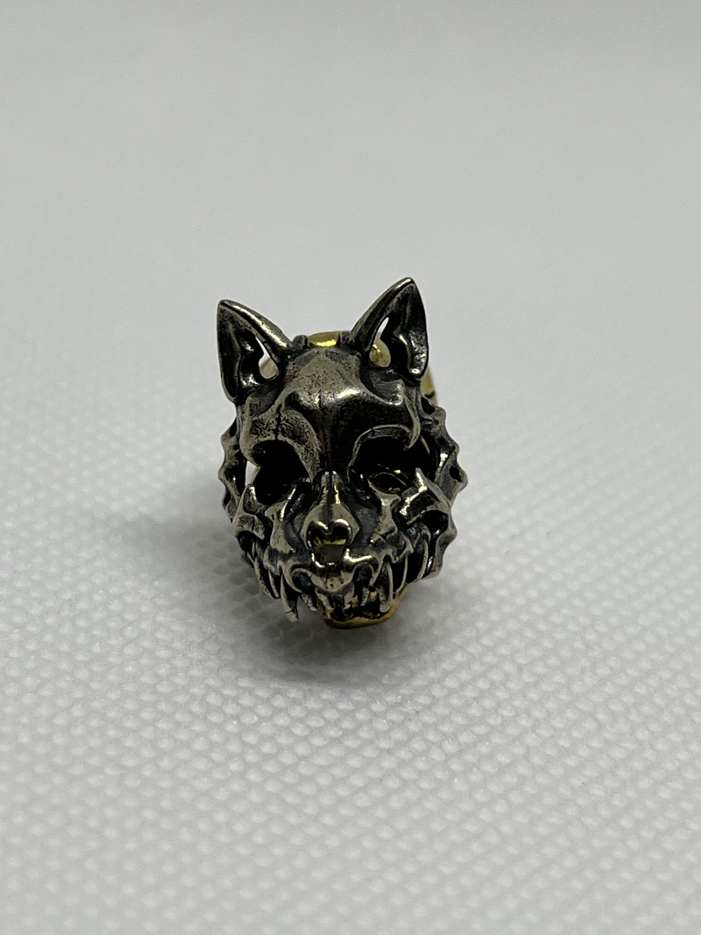 Brass Werewolf Masked Skull Lanyard Bead, EDC Paracord Bead.